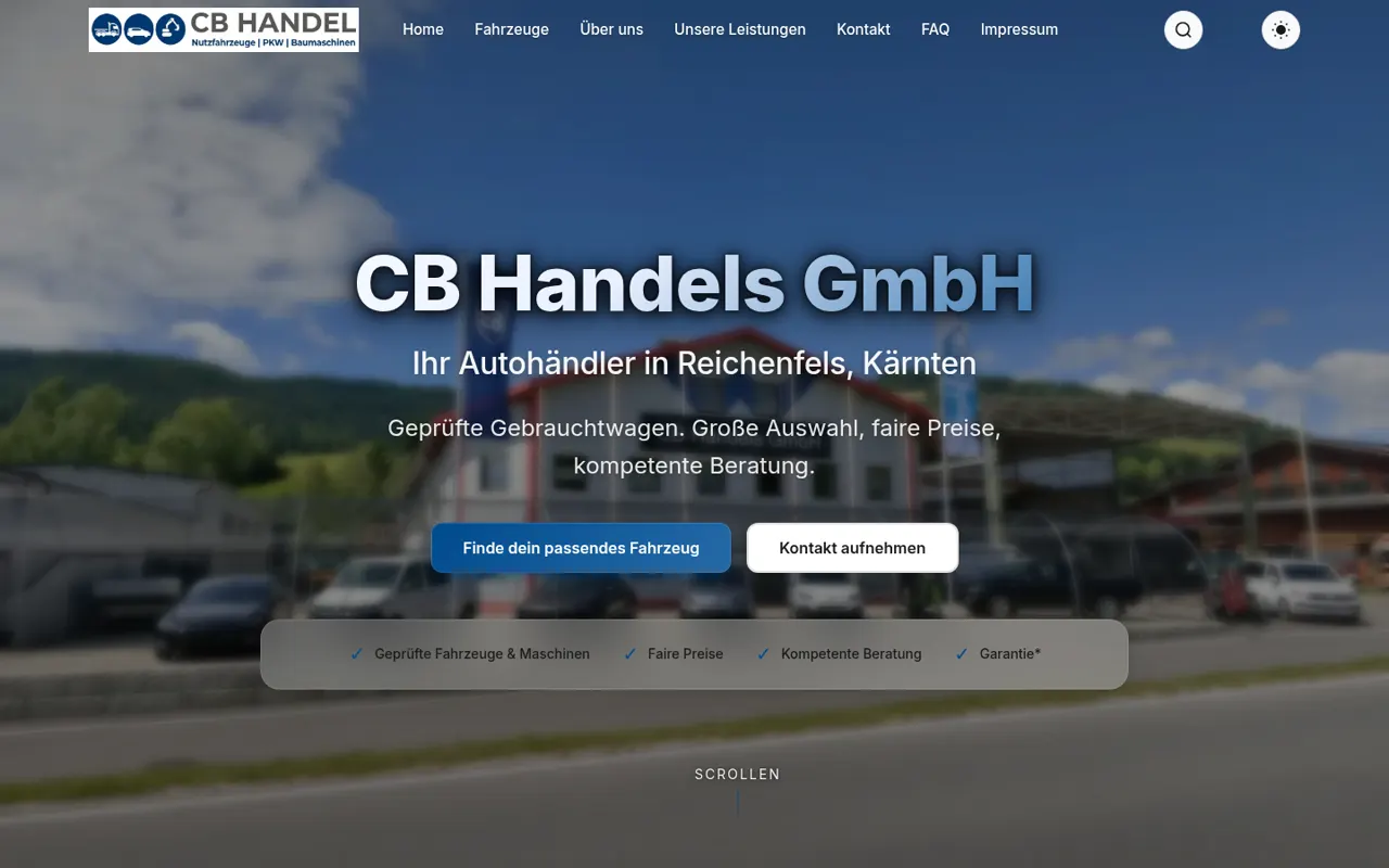 Corporate website (CB Handels GmbH)